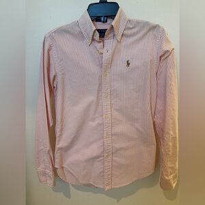 Ralph Lauren Pink & White Striped Button-Down Shirt